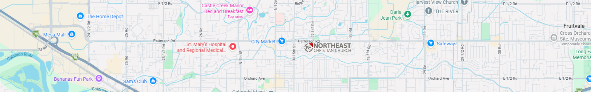 Map to Northeast Christian Church